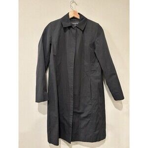 Women’s Jones New York Black Rain Coat Car Coat Size XS Mid Length EUC